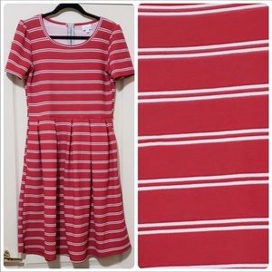 LuLaRoe Amelia Dress size large Red and White